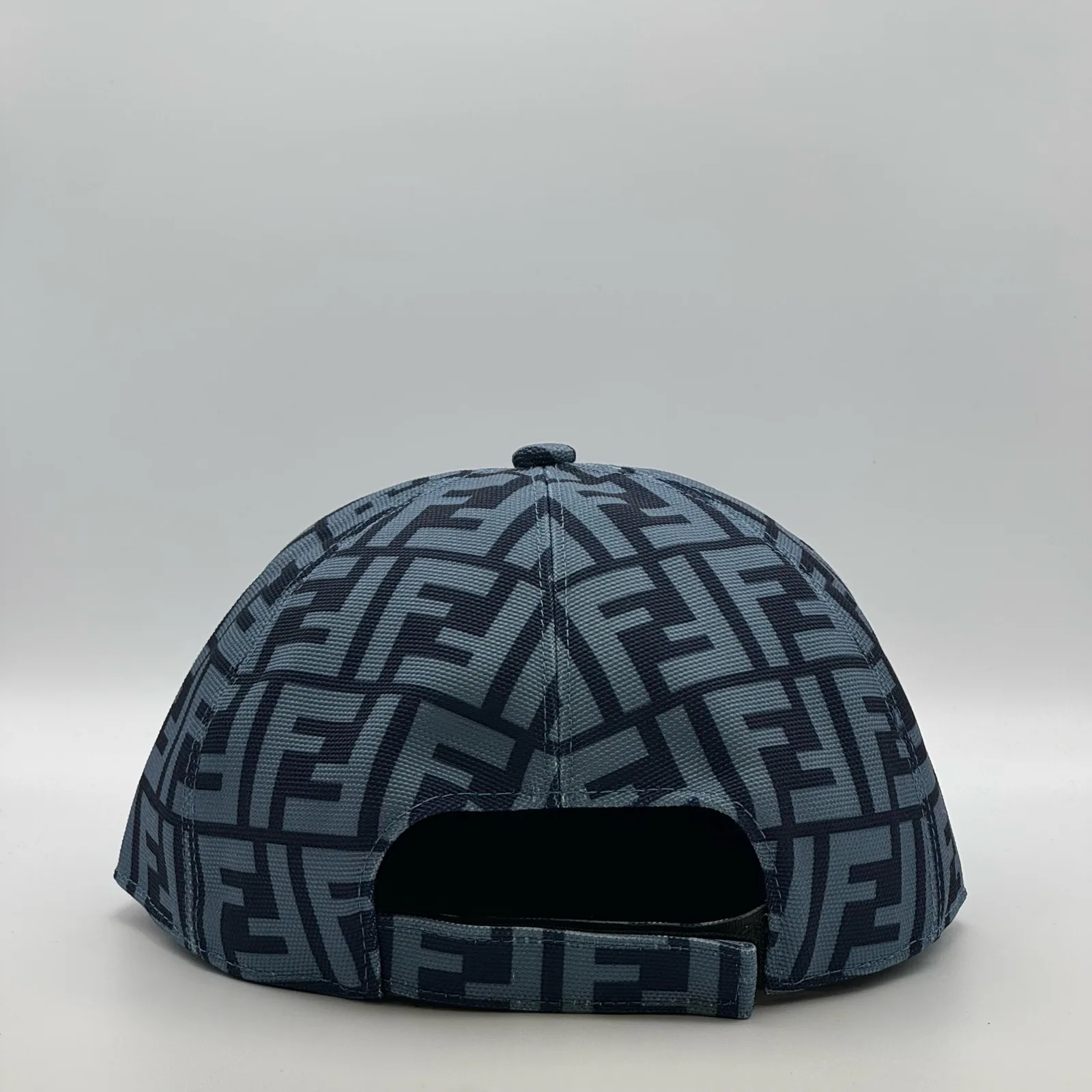 Navy blue Fendi FF cap, back view.