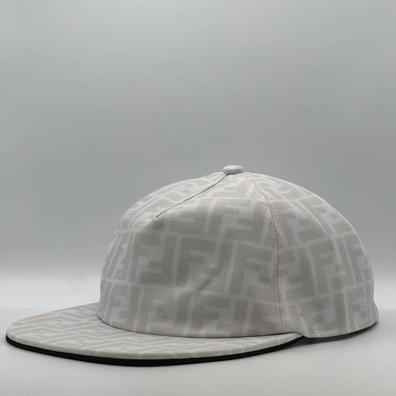 White Fendi FF cap, front view.