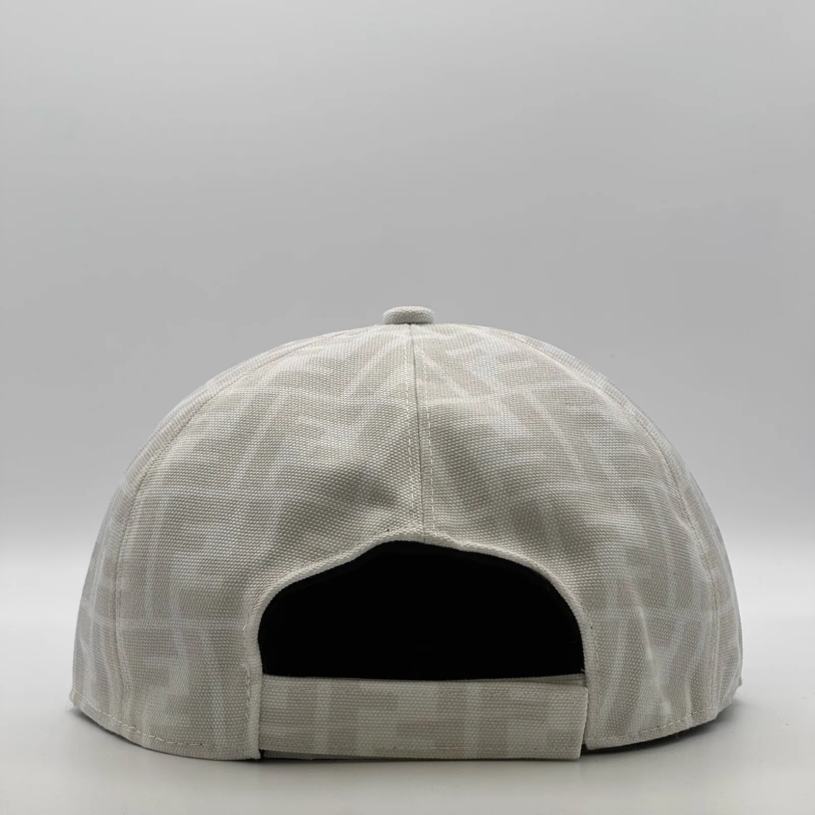 White Fendi FF cap, back view showing the open adjuster.