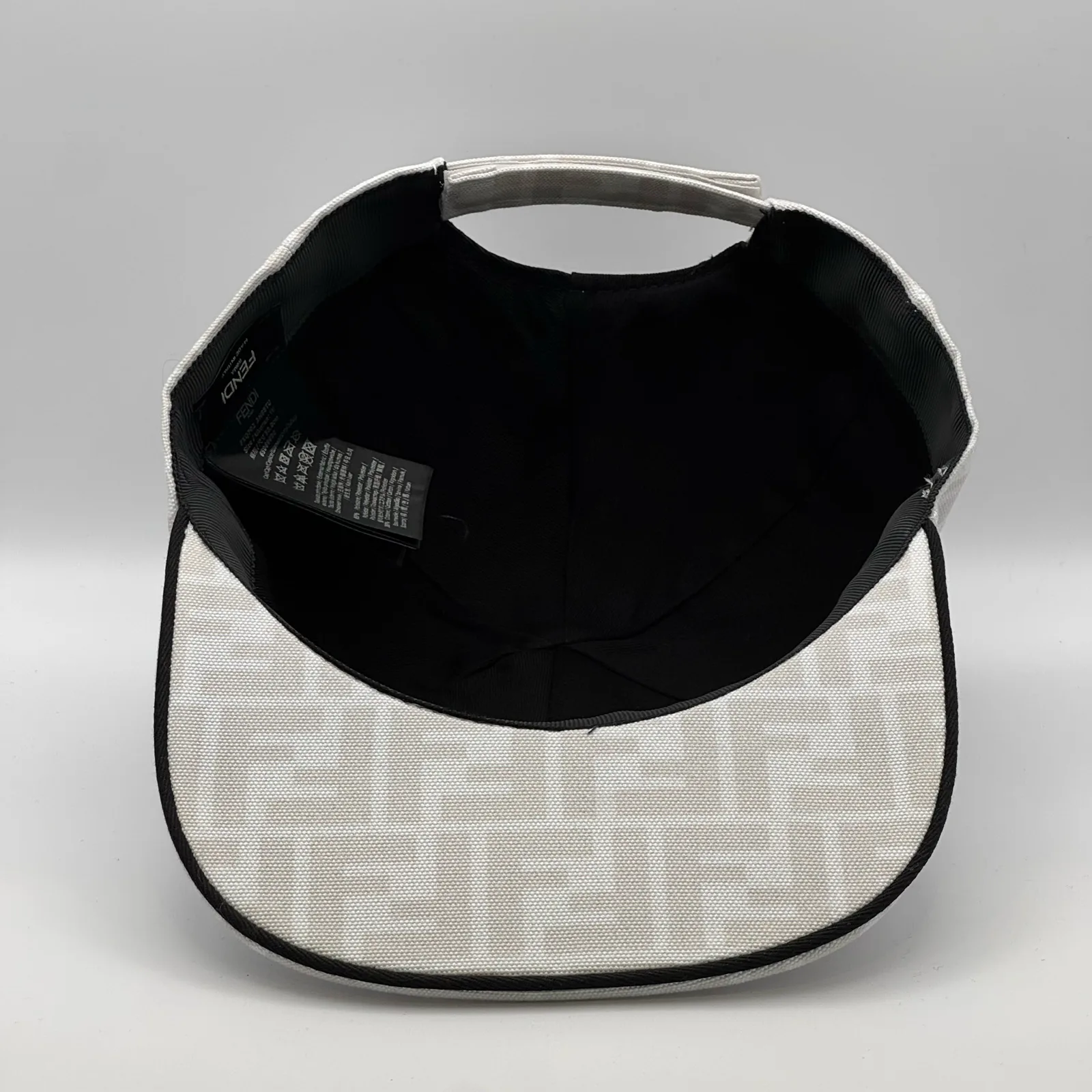 Interior of the white FF cap, looking down into the crown.